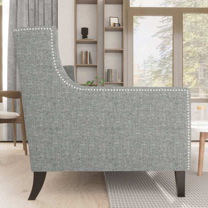 Grey Polyester 3-seater Sofa with Tufted Backrest