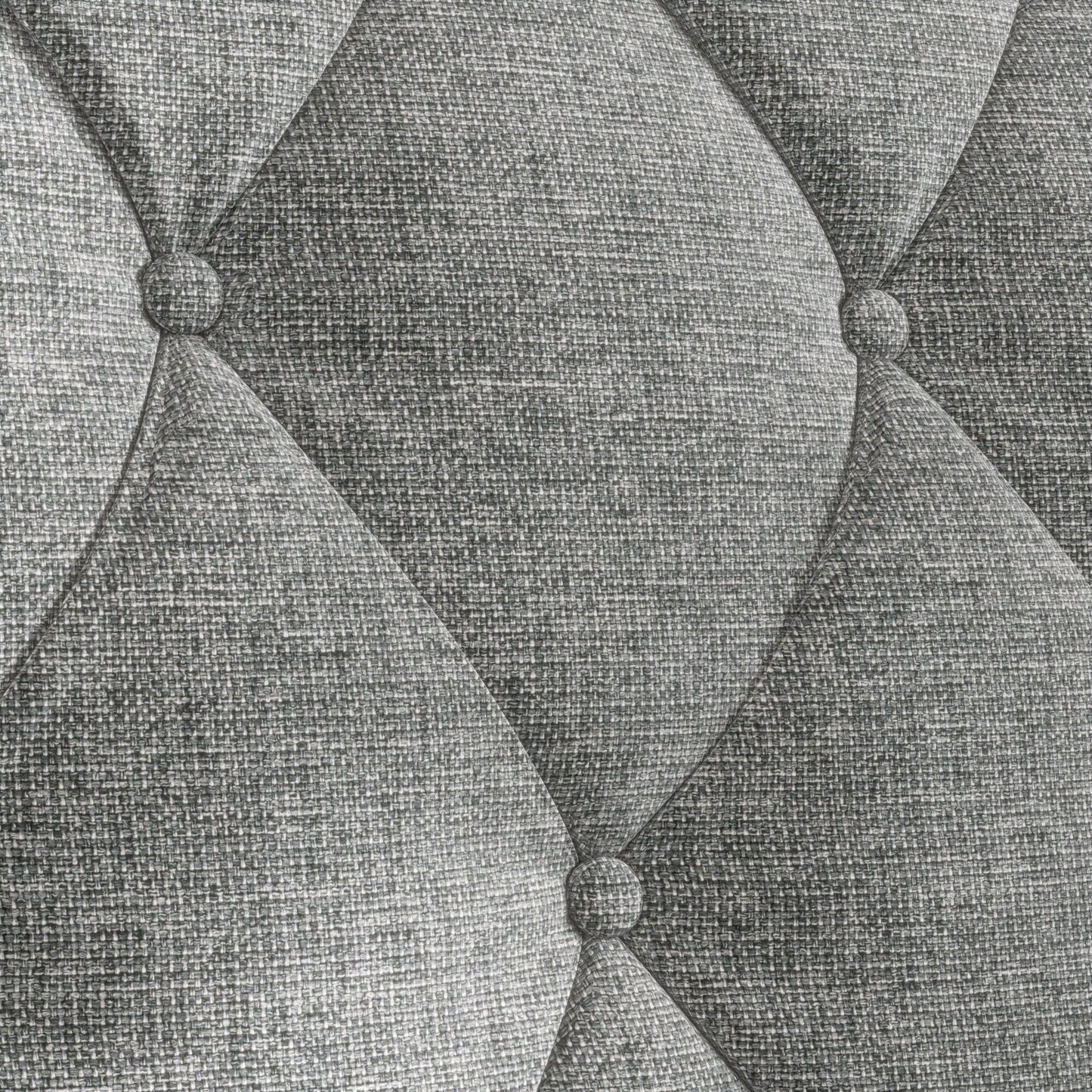 Grey Polyester 3-seater Sofa with Tufted Backrest