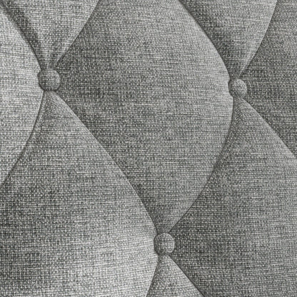 Grey Polyester 3-seater Sofa with Tufted Backrest