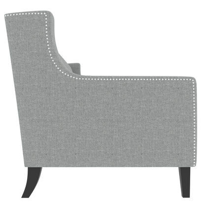 Grey Polyester 3-seater Sofa with Tufted Backrest
