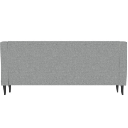 Grey Polyester 3-seater Sofa with Tufted Backrest