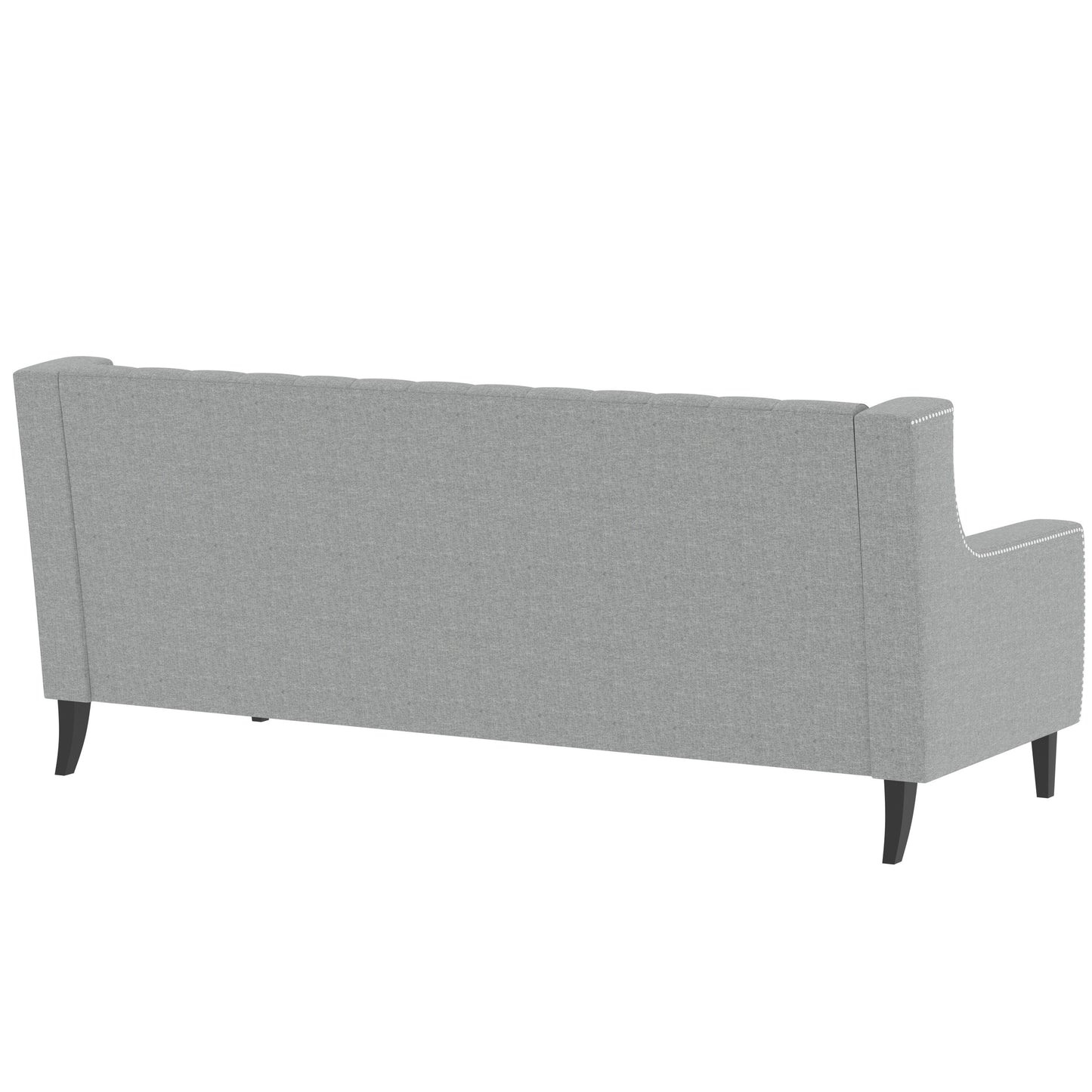 Grey Polyester 3-seater Sofa with Tufted Backrest