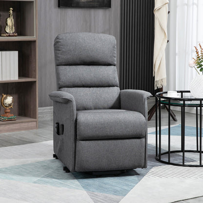 Grey Power Lift Recliner Chair with Vibration Massage, Remote, Side Pockets, Adjustable Recline and Footrest
