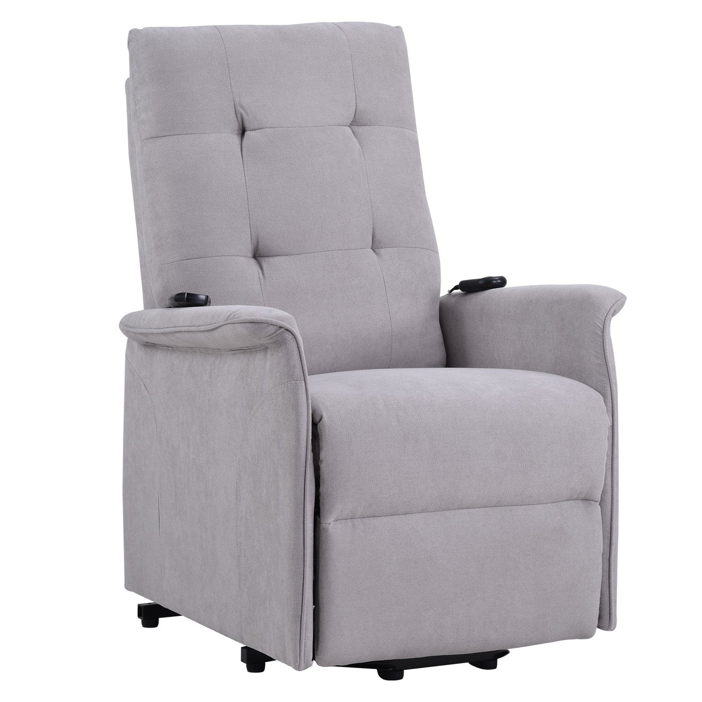 Grey Power Lift Recliner for Elderly with Adjustable Massage and Remote