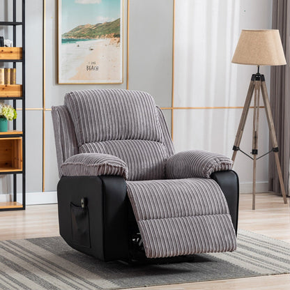 Grey Recliner Chair with Electric Remote, Adjustable Backrest & Footrest for Ultimate Living Room Comfort