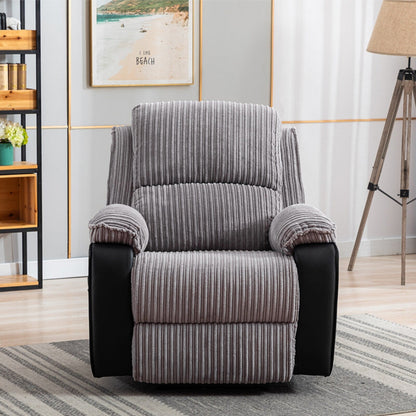 Grey Recliner Chair with Electric Remote, Adjustable Backrest & Footrest for Ultimate Living Room Comfort