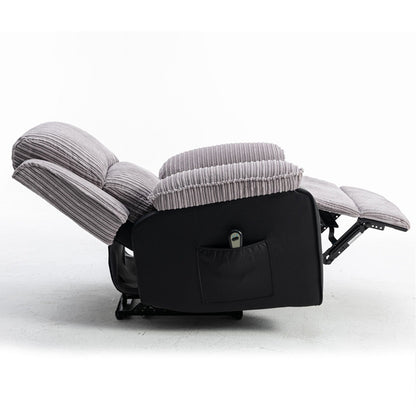 Grey Recliner Chair with Electric Remote, Adjustable Backrest and Footrest for Ultimate Living Room Comfort