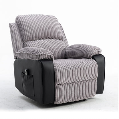 Grey Recliner Chair with Electric Remote, Adjustable Backrest and Footrest for Ultimate Living Room Comfort