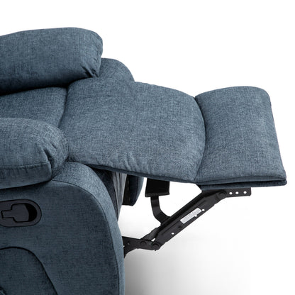 Grey Recliner with Manual Reclining, Heating, 5 Massage Modes, Remote Control, and Side Pocket Storage