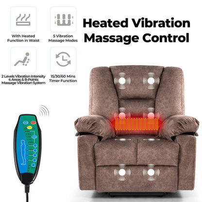 Grey Senior Power Lift Recliner with Massage and Heating, 330 lbs Capacity, and Adjustable Recline to 150°