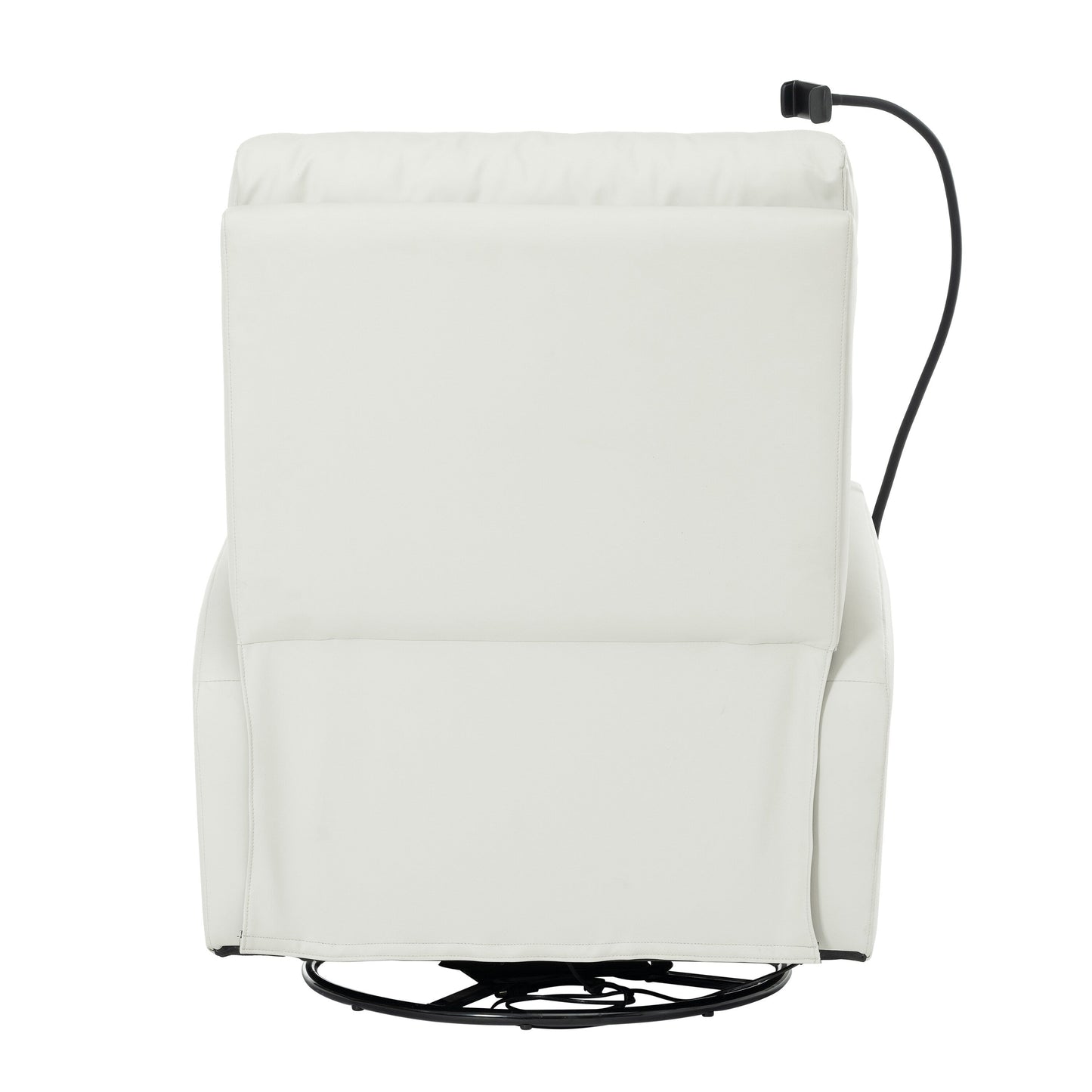 Grey Swivel Rocking Recliner with USB, Power Recline, and Overstuffed Comfort