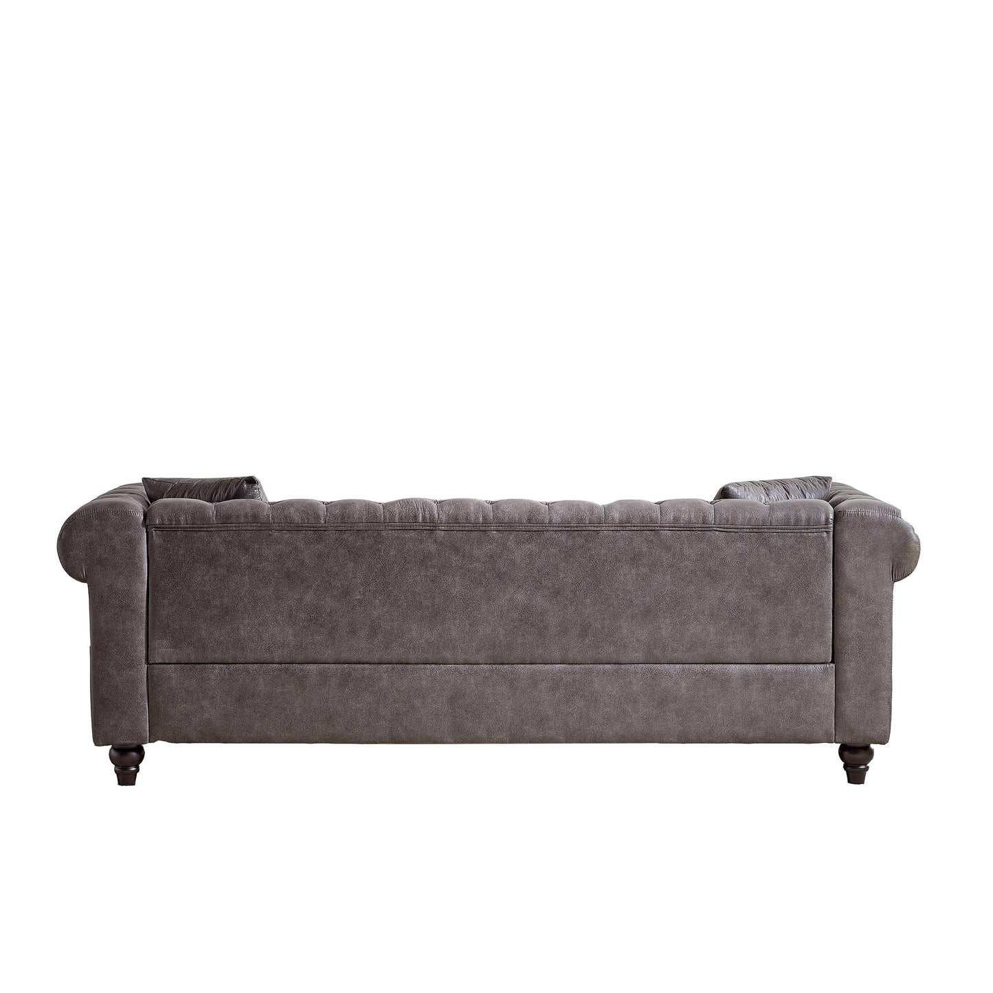 Grey Tech Fabric 3-seater Chesterfield Sofa