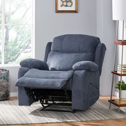 Grey Tufted Massage Recliner Chair with Pillow, Heating, Remote Control, and Manual Recline - 5 Massage Modes, Side Pocket