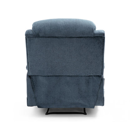 Grey Tufted Massage Recliner with Heating, Remote Control, and Manual Recline - 5 Massage Modes, Side Pocket