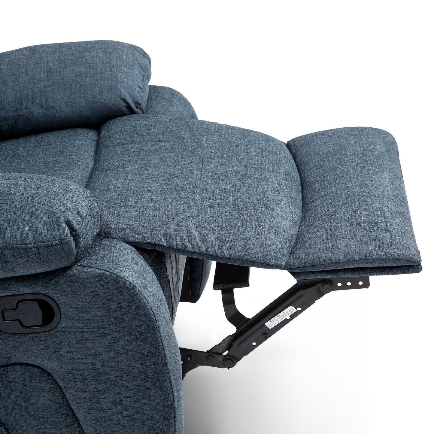 Grey Tufted Massage Recliner with Heating, Remote Control, and Manual Recline - 5 Massage Modes, Side Pocket