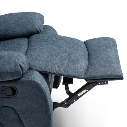 Grey Tufted Massage Recliner with Heating, Remote Control, and Manual Recline - 5 Massage Modes, Side Pocket
