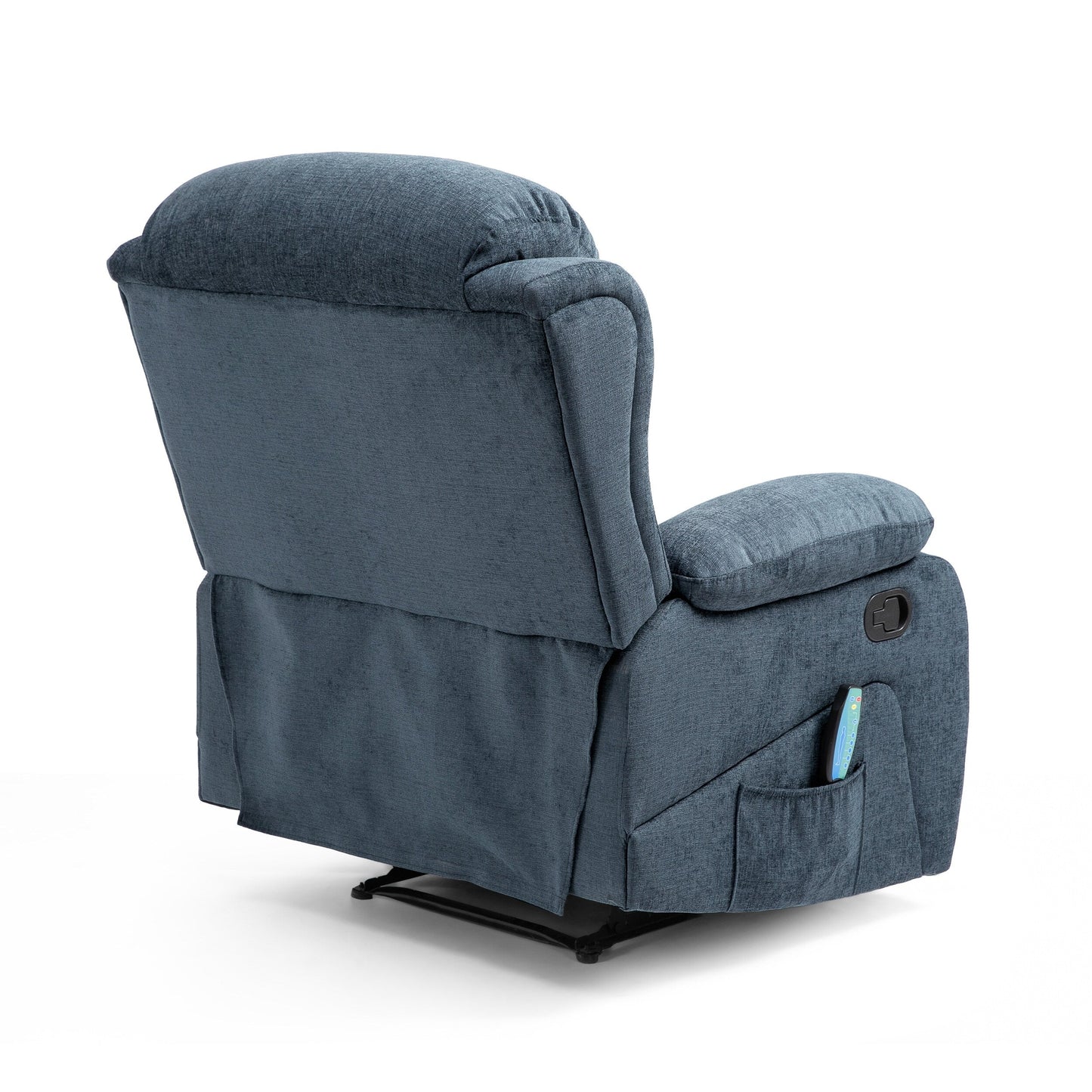 Grey Tufted Massage Recliner with Heating, Remote Control, and Manual Recline - 5 Massage Modes, Side Pocket