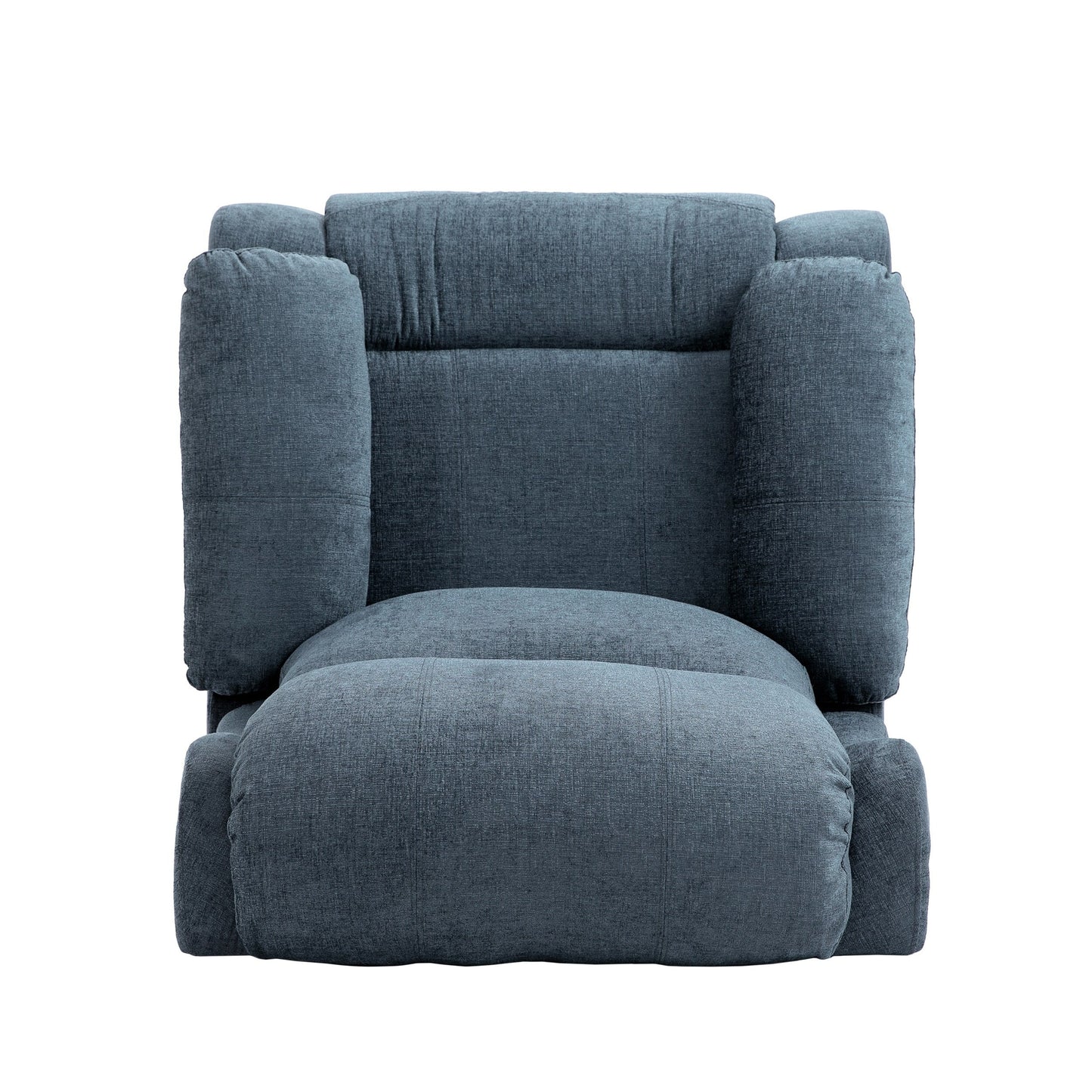 Grey Tufted Massage Recliner with Heating, Remote Control, and Manual Recline - 5 Massage Modes, Side Storage