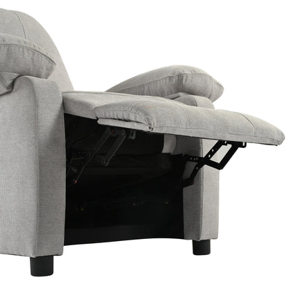 Grey Upholstered Manual Recliner with Massage, Lumbar Heating, Pillow Top Arms, Side Pockets