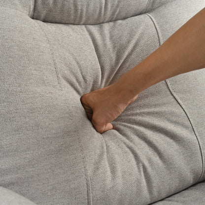 Grey Upholstered Manual Recliner with Massage, Lumbar Heating, Pillow Top Arms, Side Pockets