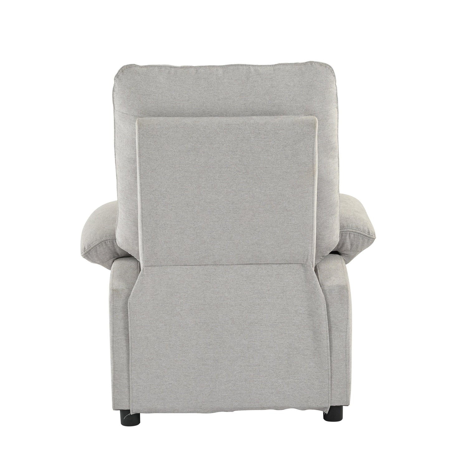 Grey Upholstered Manual Recliner with Massage, Lumbar Heating, Pillow Top Arms, Side Pockets