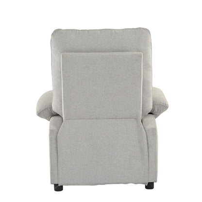 Grey Upholstered Manual Recliner with Massage, Lumbar Heating, Pillow Top Arms, Side Pockets