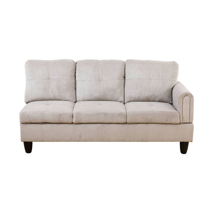 Grey White Corduroy 3-Piece Living Room Sofa Set