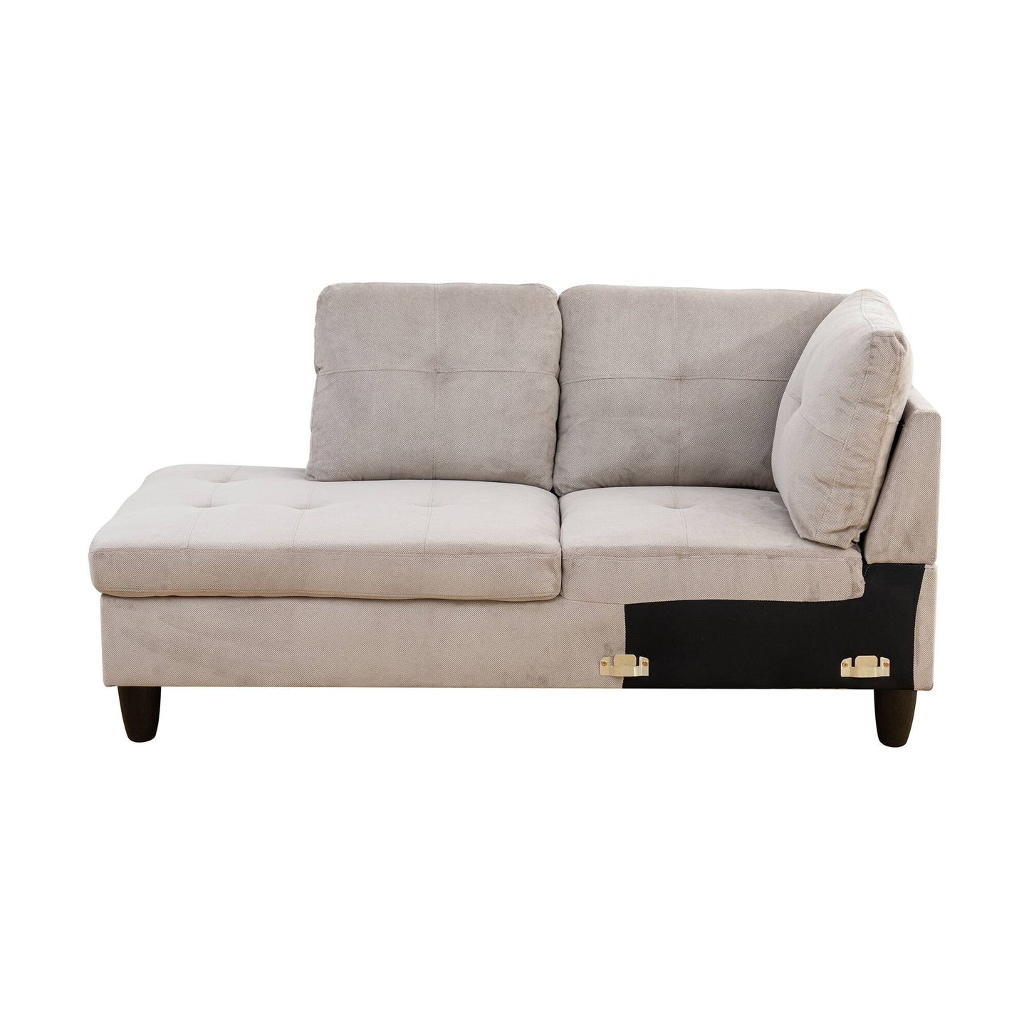 Grey White Corduroy 3-Piece Living Room Sofa Set