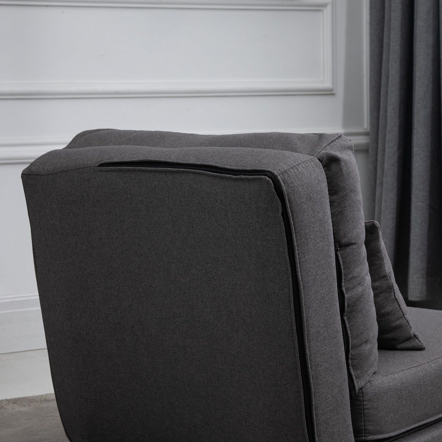HOMCOM Convertible Flip Folding Upholstered Chair, Floor Lazy Sofa Bed