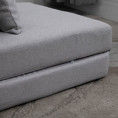 HOMCOM Convertible Flip Folding Upholstered Chair, Floor Lazy Sofa Bed