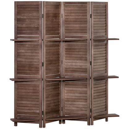 HOMCOM 4-Panel Folding Room Divider, 5.5 Ft Tall Freestanding Privacy Screen Panels for Indoor Bedroom - 63.75 x 0.75 x 67