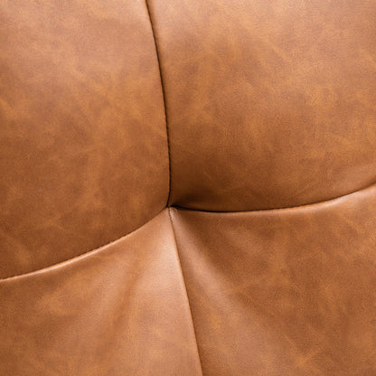 HOMCOM 51 Wide Double Sofa with Armrest, 2-Seater Tufted PU Leather and Pocket Spring Sponge Padded Cushion, Brown