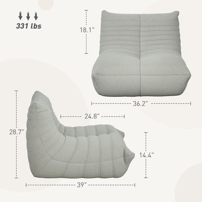 HOMCOM Bean Bag Chair for Adults, Giant Fireside Chair Lazy Sofa, Bean Bag Sofa with High Density Comfortable Foam