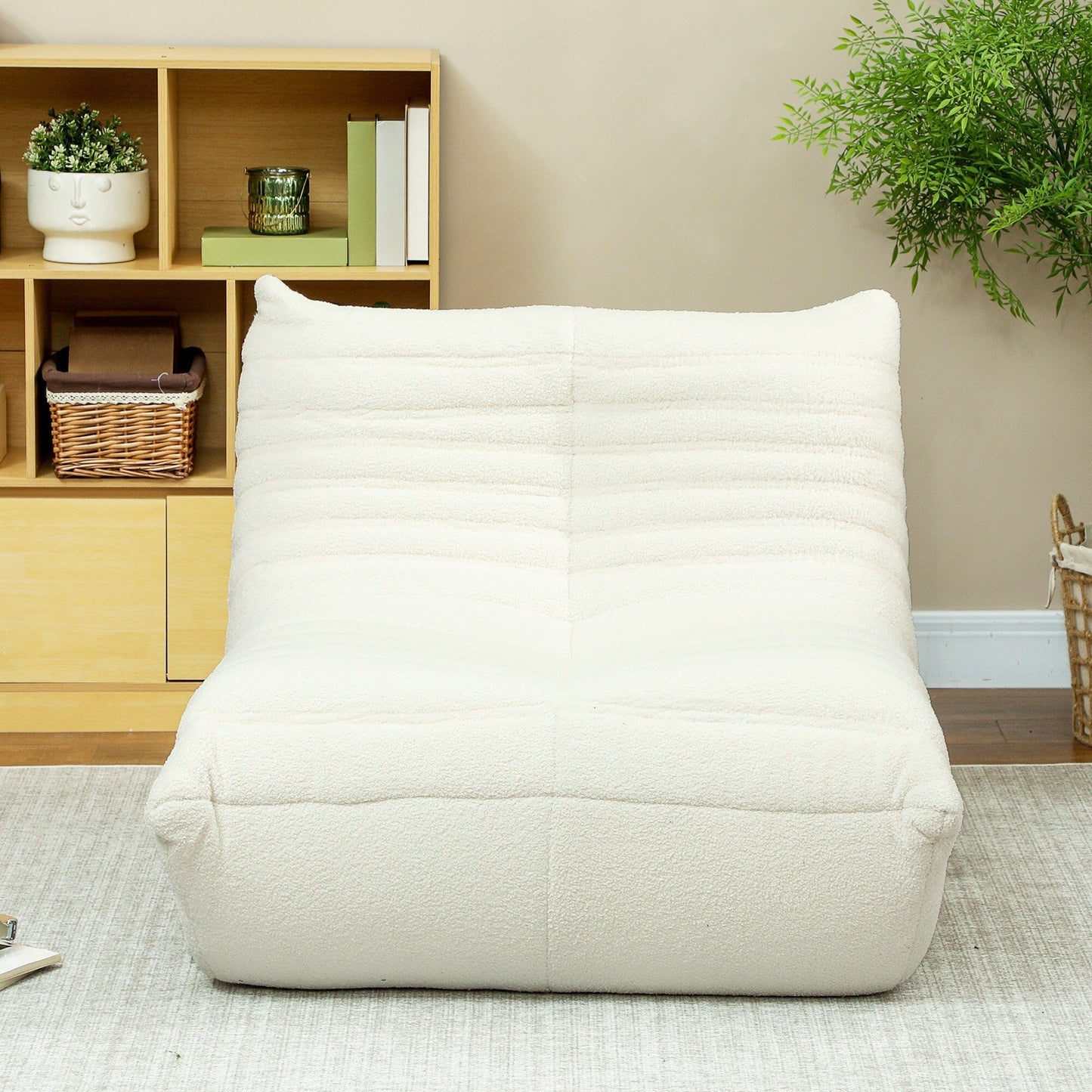 HOMCOM Bean Bag Chair for Adults, Giant Fireside Chair Lazy Sofa, Bean Bag Sofa with High Density Comfortable Foam
