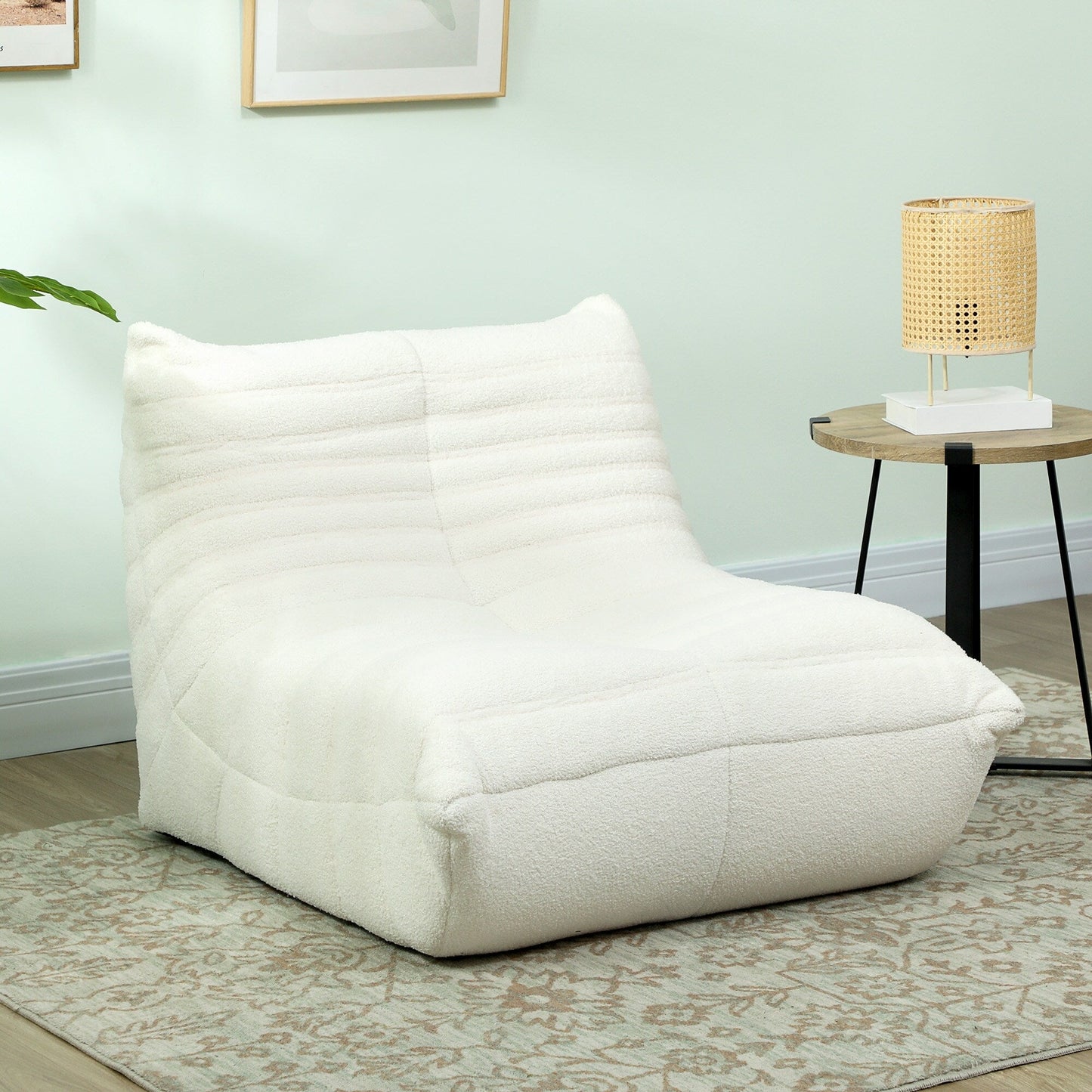 HOMCOM Bean Bag Chair for Adults, Giant Fireside Chair Lazy Sofa, Bean Bag Sofa with High Density Comfortable Foam