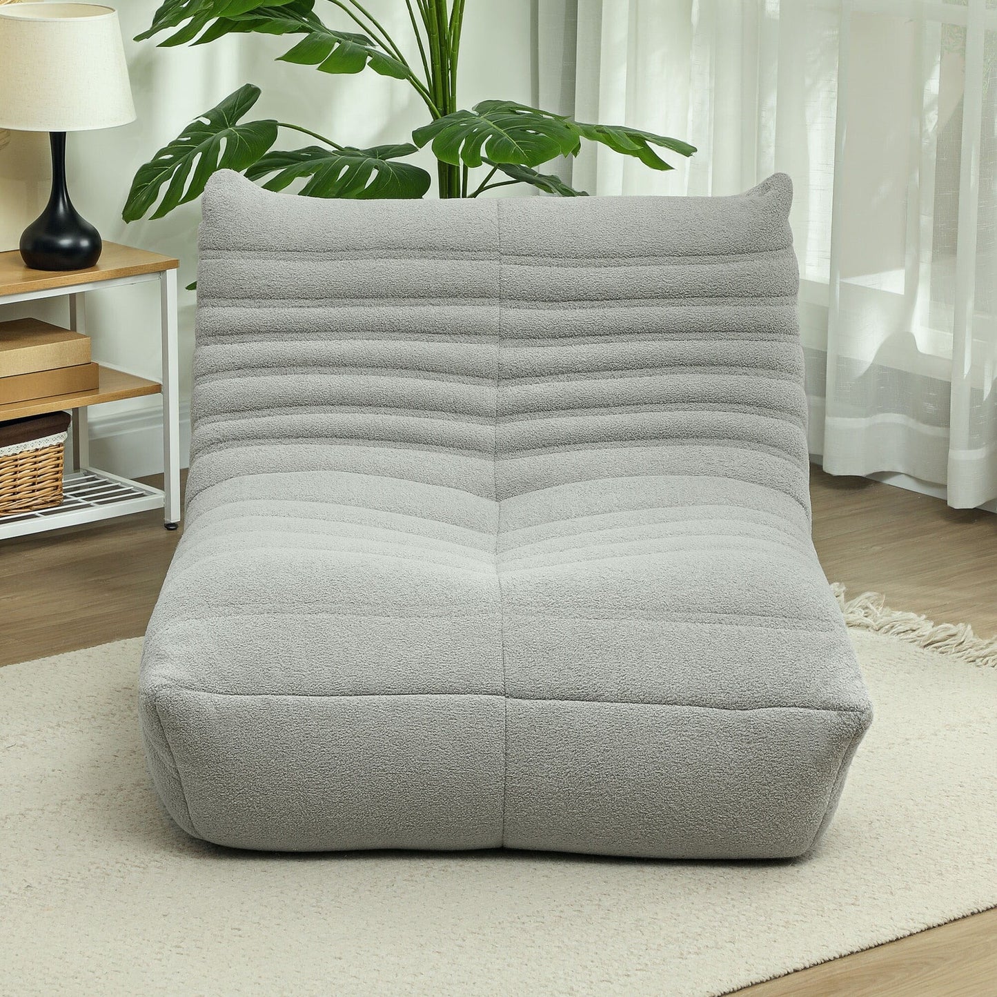 HOMCOM Bean Bag Chair for Adults, Giant Fireside Chair Lazy Sofa, Bean Bag Sofa with High Density Comfortable Foam
