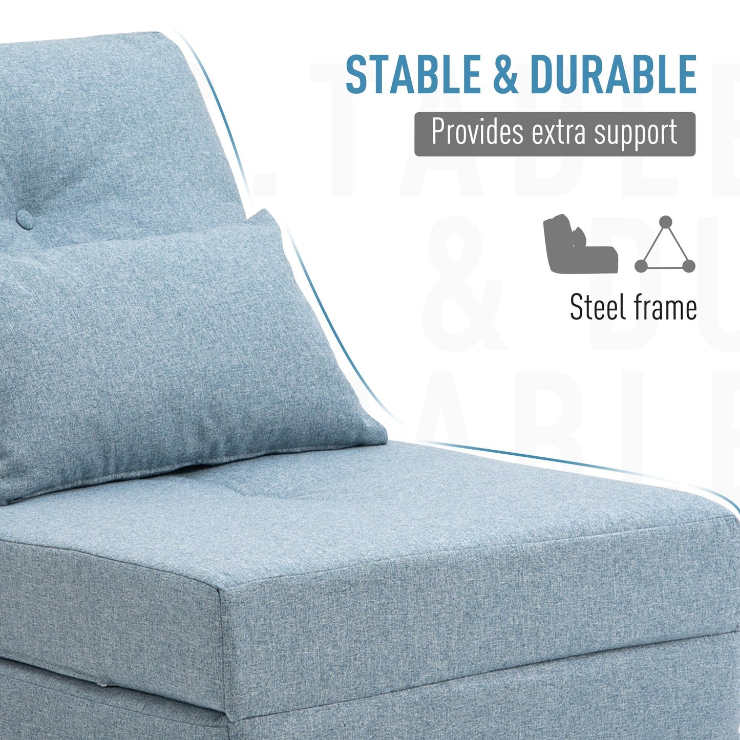 HOMCOM Convertible Flip Folding Upholstered Chair, Floor Lazy Sofa Bed