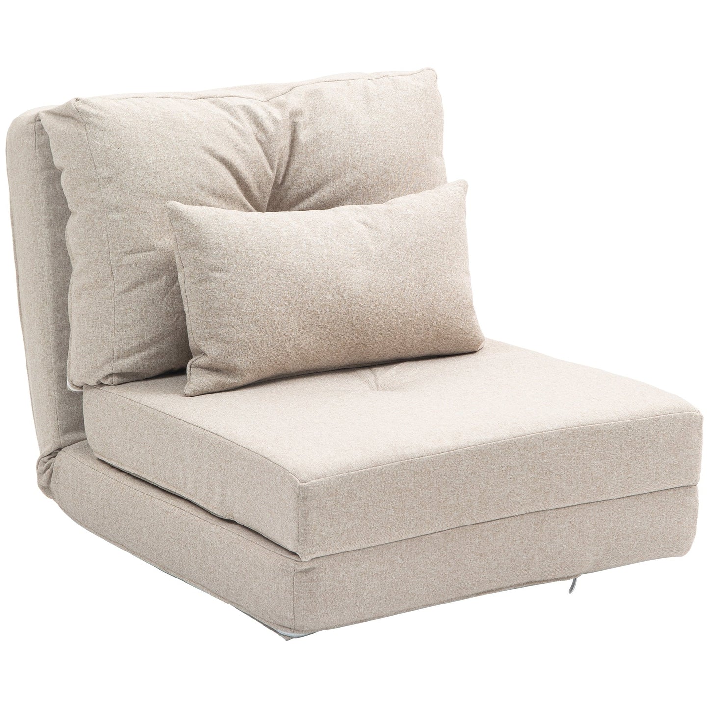 HOMCOM Convertible Flip Folding Upholstered Chair, Floor Lazy Sofa Bed