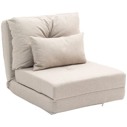 HOMCOM Convertible Flip Folding Upholstered Chair, Floor Lazy Sofa Bed