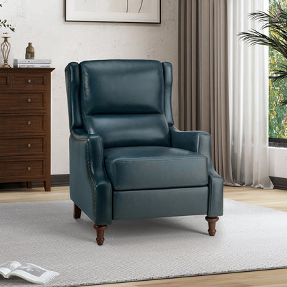 Florens Genuine Leather Recliner with Nailhead Trims by HULALA HOME