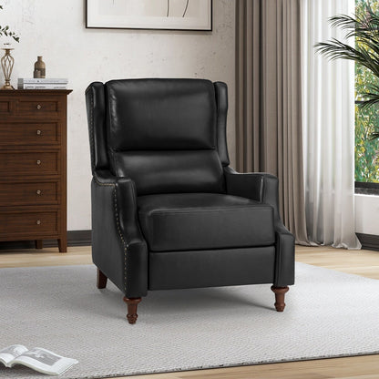 Florens Genuine Leather Recliner with Nailhead Trims by HULALA HOME