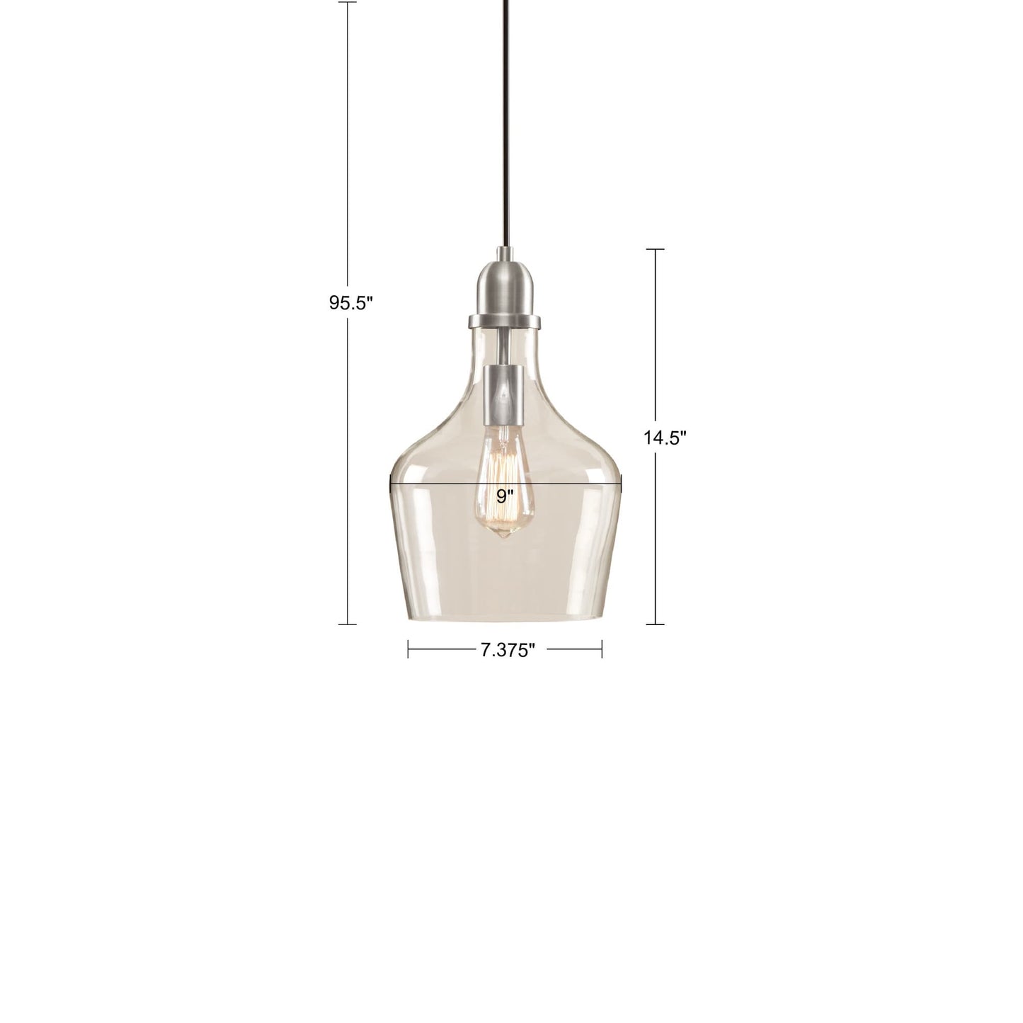 INK+IVY Auburn Bell Shaped Hanging Glass Pendant Light
