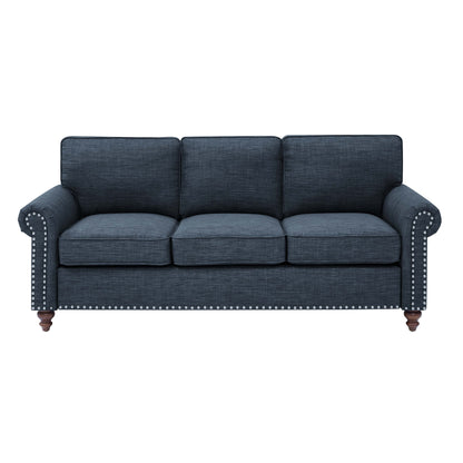 Harbor 78'' Linen Blend Sofa With Solid Wooden Legs