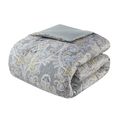 Harbor House Hallie 6-piece Grey Damask Pattern Cotton Comforter Set