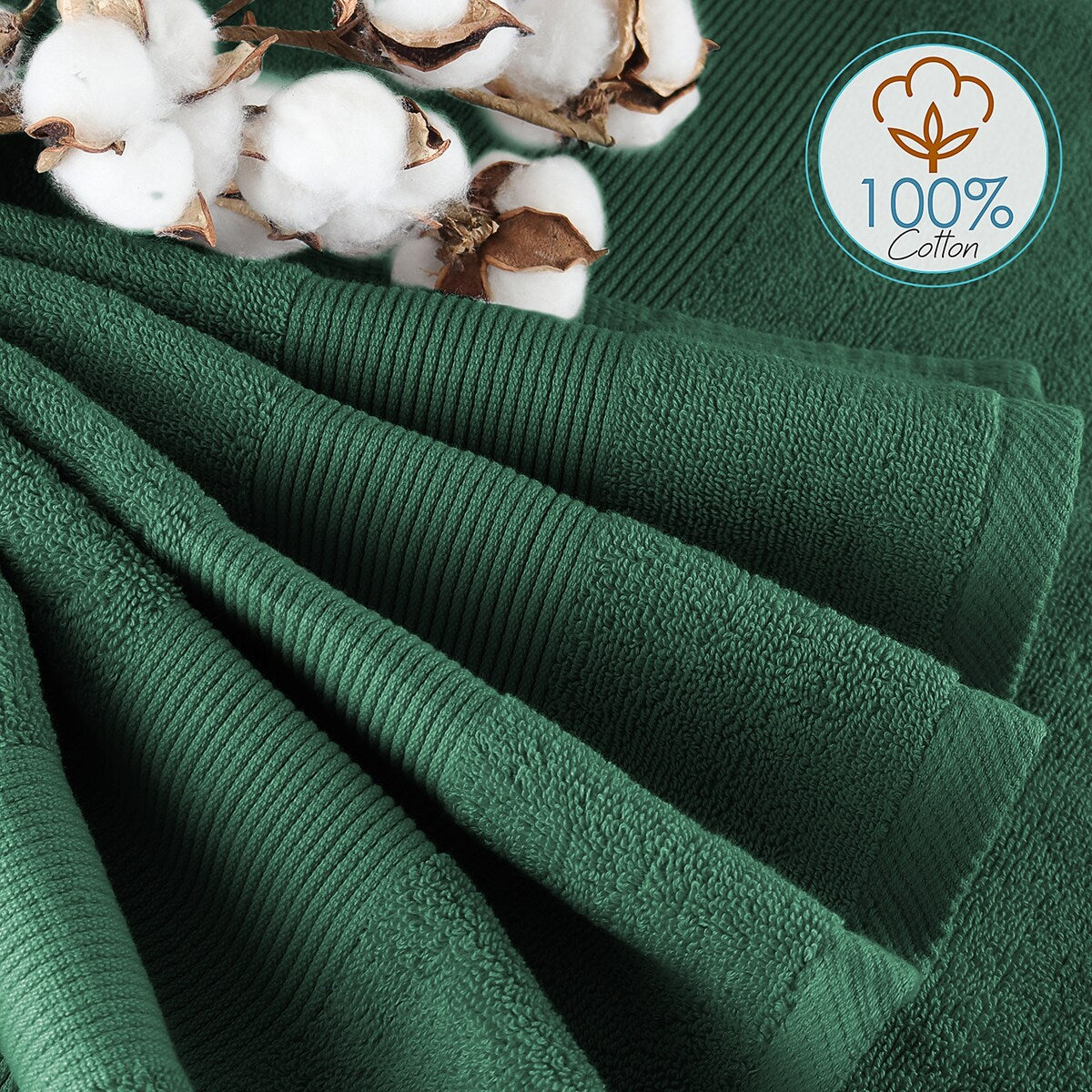 Hearth & Harbor 100 Percent Cotton Ultra Soft and Absorbent Bath Towel Set