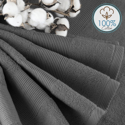 Hearth & Harbor 100 Percent Cotton Ultra Soft and Absorbent Bath Towel Set