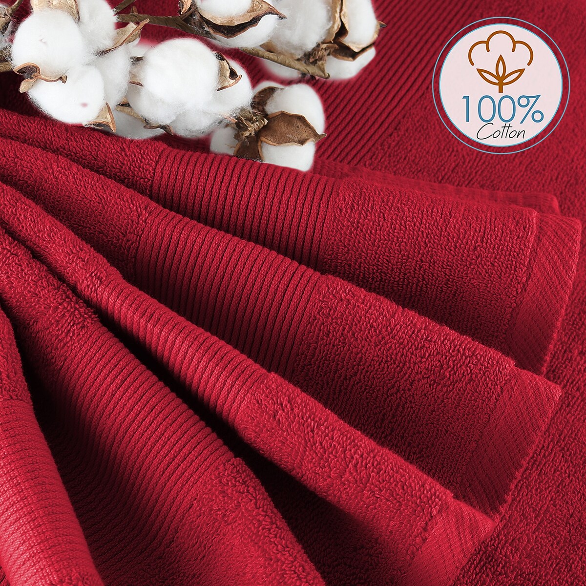 Hearth & Harbor 100 Percent Cotton Ultra Soft and Absorbent Bath Towel Set