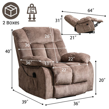 Heavy Duty Power Lift Recliner Chair for Elderly with Overstuffed Design
