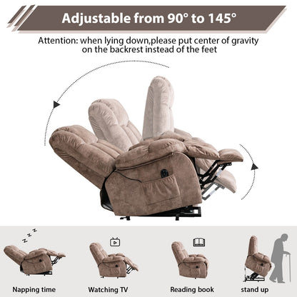 Heavy Duty Power Lift Recliner Chair for Elderly with Overstuffed Design