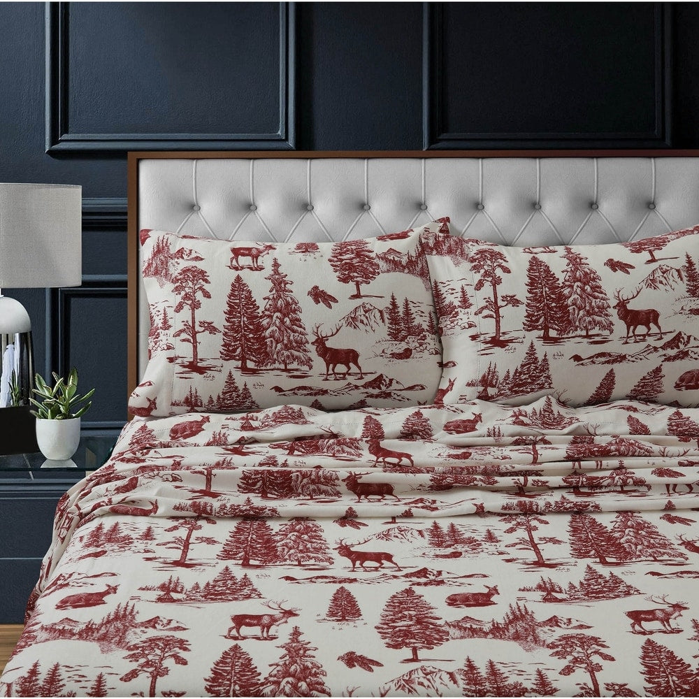 Heavyweight 200GSM Cotton Flannel Printed Extra Deep Pocket Sheet Set